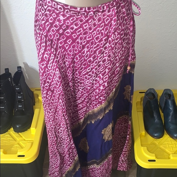 Isabella Bird Pink and Purple Patterned Maxi Skirt size MP - Picture 1 of 6